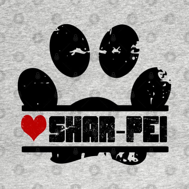 Shar Pei dog paw print by artsytee